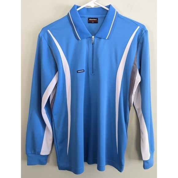 Dusseldorf Blue and White Quarter Zip Pullover Size Small - Picture 1 of 7